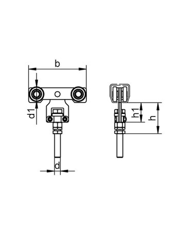 Bild Rollapp.,Ø 60, für Profür -Nr.600 691/85,doppelpaarig,L 234,z.Einhäng.,zn - HELM-1