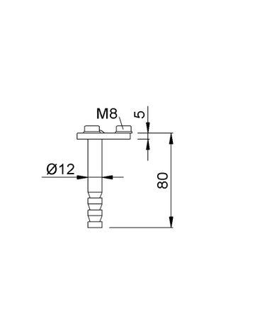 Bild Steindolle, 1522, Stahl, Ø12mm, L80mm, Plattenst.5mm - KWS-1