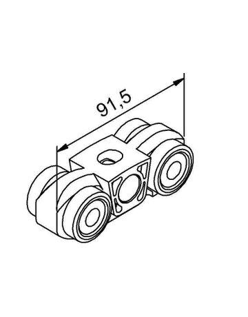 Bild OT-Dopp.roll.wag.,o.Tragschr.,Kunststoff 150-91,weiß - HELM-1