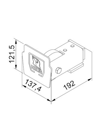 Bild Schiebetor-Aufl.rolle,mit Profilendkappe 950 K,L192mm,Stahl,verzinkt - HELM-1