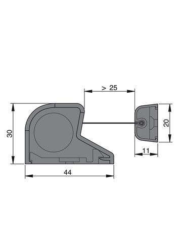 Bild Fingerschutz NR-30 XL 1.000mm,edelstahloptik,Rollo schwarz - Athmer-2
