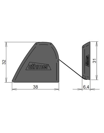 Bild Fingerschutz Nr-32 Bandgegenseite silber Standardlänge 2000 mm - Athmer-1