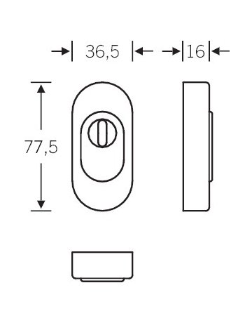 Bild Schutzrosette 73 3249 oval ,16mm,ZA/PZ,ER matt - FSB-1