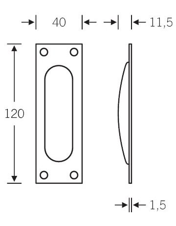 Bild Muschelgriff 42 4211 120x40,offen,BB,F1 - FSB-1