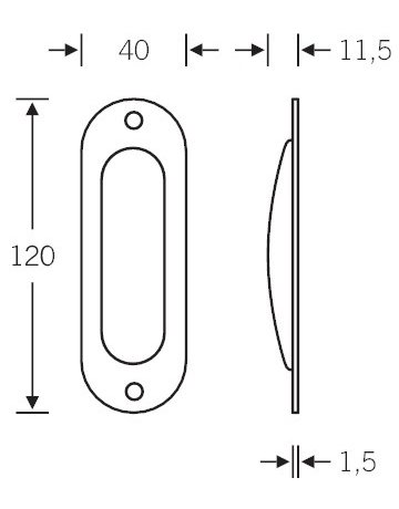 Bild Muschelgriff 42 4212 120x40,offen,BB,F1 - FSB-1