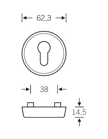 Bild Schutzrosetten-Satz 73 7395 rd,14,5mm,ES1/PZ,ER matt,TS67-69 - FSB-1