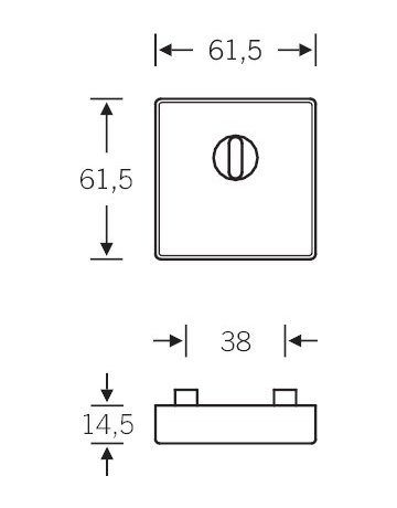 Bild Schutzrosette 73 7397 eck,14,5mm,ES1,ZA/PZ,ER matt,TS67-69 - FSB-1