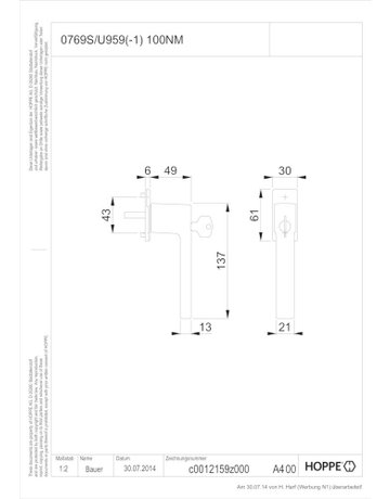 Bild Drehkipp-Fenstergriff, abschließbar, Austin 0769S/U959 100NM, DIN Links-Rechts, 7/32mm, stahlfarbig - HOPPE-1