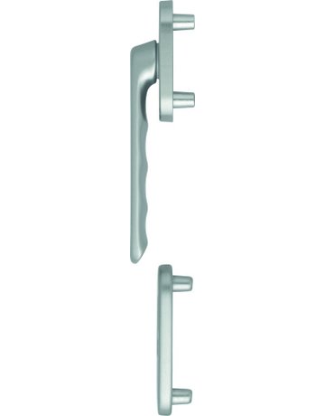 Bild Fenstertür- Halbgarnitur, Profilzylinder gelocht, Luxembourg 099KH/66N/66NS, Nockendurchmesser 10, Aluminium edelstahloptik matt - HOPPE-0