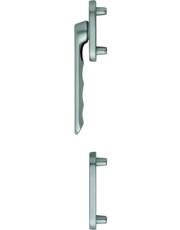 Bild Fenstertür- Halbgarnitur, Profilzylinder gelocht, Luxembourg 099KH/66N/66NS, Nockendurchmesser 10, Aluminium stahlfarbig - HOPPE-0