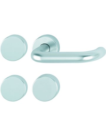 Bild HOPPE Standflügelgarnitur Paris FS-138/42H/42HS, Rosette, Blind/ungelocht, Vierkant 9mm, DIN Links-Rechts, TS 40 - 65mm, Befestigungstechnik mit Stütznocken, silber, naturfarben, eloxiert-0