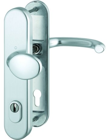 Bild HOPPE Sicherheits-Wechselgarnitur Marseille FS-76G/3332ZA/3310/1138F, Langschild oval, 12mm, ES 1, ohne Zylinderabdeckung, Profilzylinder gelocht, Entfernung 92mm, Vierkant 9mm, Türstärke 67-72mm, naturfarben eloxiert-0