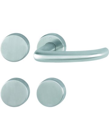 Bild HOPPE Standflügelgarnitur San Francisco FS-E1301/42H/42HS, Rosette, Blind/ungelocht, Vierkant 9mm, DIN Links-Rechts, TS 50 - 75mm, Befestigungstechnik mit Stütznocken, grau, edelstahl matt-0