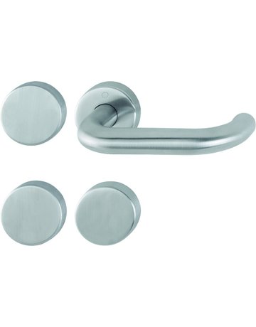 Bild HOPPE Standflügelgarnitur Paris FS-E138/42H/42HS, Rosette, Blind/ungelocht, Vierkant 9mm, DIN Links-Rechts, TS 40 - 65mm, Befestigungstechnik mit Stütznocken, grau, edelstahl matt-0