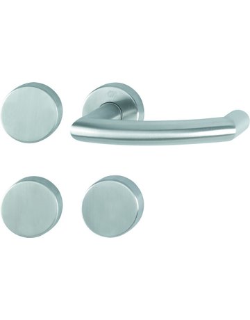 Bild HOPPE Standflügelgarnitur Trondheim FS-E1431/42H/42HS, Rosette, Blind/ungelocht, Vierkant 9mm, DIN Links-Rechts, TS 40 - 65mm, Befestigungstechnik mit Stütznocken, grau, edelstahl matt-0
