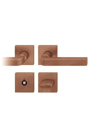Bild Drückergarnitur 72 1004 Rosette eckig ,WC/SS,8(8),DL,h-bronze,TS39-48 - FSB-0