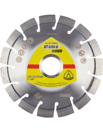 Bild Diamanttrennscheibe DT/SUPRA/DT600U/S/12 5X2,4 X22,23/15K/9 KLINGSPOR-0