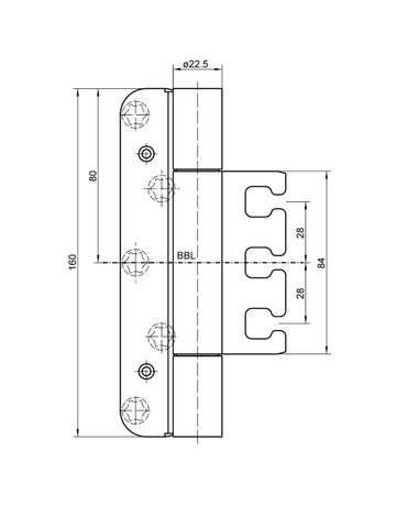 Bild Objektband VARIANT VX 7939/160-4FD 18/12 Ø22,5/300kg,edelstahl matt - SIMONSWERK-2