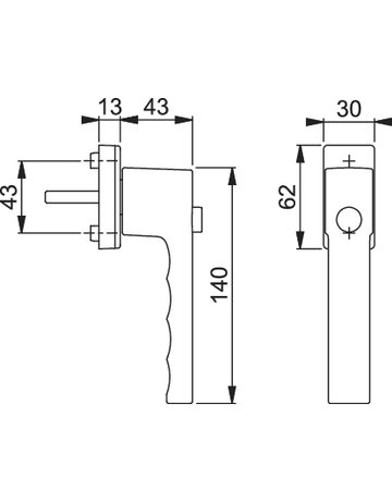 Bild Drehkipp-Fenstergriff, abschließbar, Toulon 0737SV/U947, DIN Links-Rechts, 7/37mm, naturfarbig - HOPPE-1