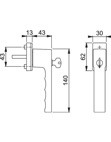 Bild Drehkipp-Fenstergriff, abschließbar, Toulon 0737SVS/U947, DIN Links-Rechts, 7/37mm, verkehrsweiß - HOPPE-1