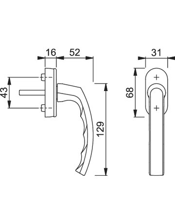 Bild Drehkipp-Fenstergriff, Luxembourg 099/US952, mit ovaler Rosette, Vierkant 7x 32-42, dunkelbraun seidenglänzend beschichtet - HOPPE-1