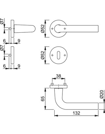 Bild Garnitur Rosette F1 150/42KV/42KVS, 8, OB - HOPPE-1