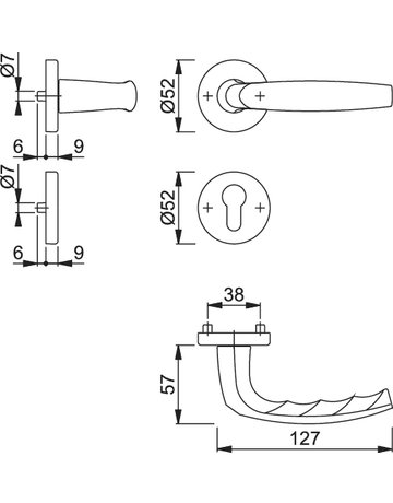 Bild Atlanta 1530/42KV/42KVS Rosette ,PZ,8,F9,TS37-42 - HOPPE-1