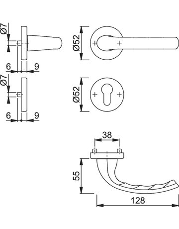Bild Garnitur Rosette1710/42KV/42KVSGRT-F1 8 PZ 37-42 - HOPPE-1