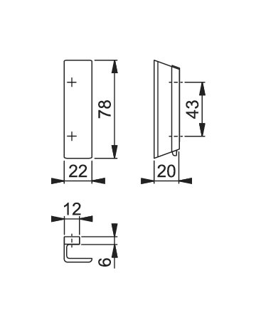 Bild Ziehgriff,ohne Steg,78mm,Aluminium 535,bronzefarbig eloxiert - HOPPE-1