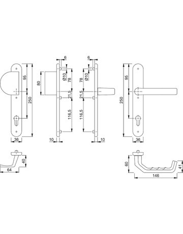 Bild Wechselgarnitur Schild554/3357N/1313G F9016 8/040 PZ-9 - HOPPE-1