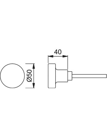 Bild Knopfstiftteil 58 8mm, TS 25-48mm,F1 eloxiert - HOPPE-1