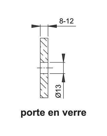 Bild HOPPE Stoßgriff-Befestigung System Nr.9 BS-901/C, einseitig, Türstärke min. 8mm, Türstärke maximal 12mm, edelstahl matt-1