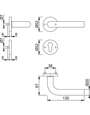 Bild Garnitur RosetteE150Z/42KV/42KVS F69 8 PZ 37-42 - HOPPE-1
