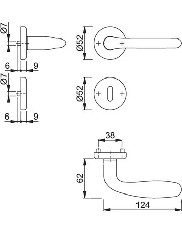 Bild Garnitur RosetteE1850Z/17KV/17KVS F69 8 OB 37-42 - HOPPE-1