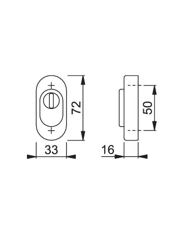 Bild PT-Knopf auf Rosette E55S-ZA STCK-A, PZ, F69 - HOPPE-1