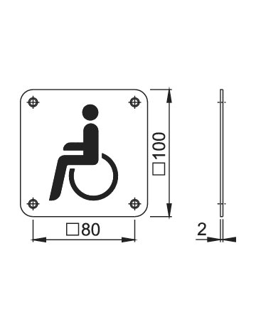 Bild Objekttür- Hinweisschild, E665 Behinderten WC, edelstahl matt - HOPPE-1