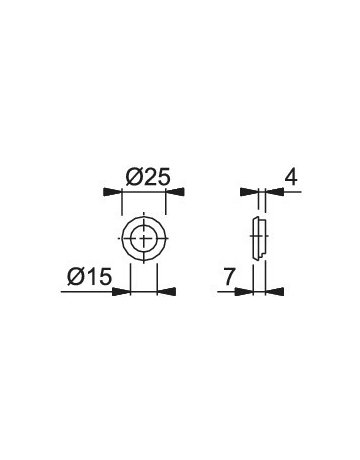 Bild Tür-Zylinderring, für PZ.bohr., rund, Edelstahl E795, Außen Ø 25mm, H7mm, edelstahl matt - HOPPE-1