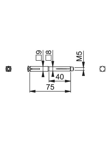 Bild HOPPE Vierkantstift efha, 8/9x75mm verzinkt-1