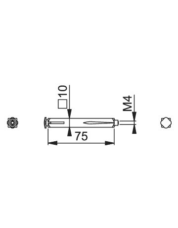 Bild HOPPE Vierkantstift efha, 10x75mm verzinkt-1