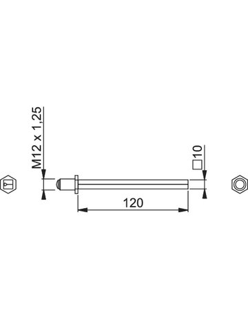 Bild Profil-Wechselstift FDW 10x120mm mit Gewinderolle M12 x 1,25 verzinkt - HOPPE-1