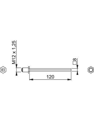 Bild Profil-Wechselstift FDW 8x120mm mit Gewinderolle M12 x 1,25 verzinkt - HOPPE-1