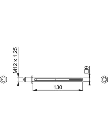 Bild Rollenwechselstift FDW 9x130mm, TS 87-108,Eisen verzinkt - HOPPE-1