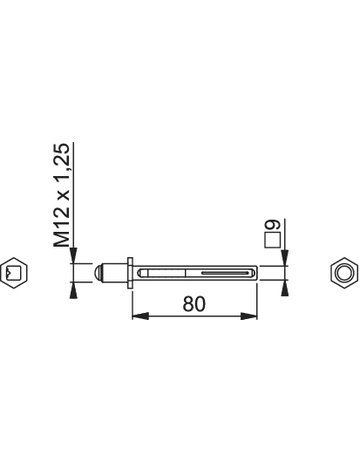 Bild Rollenwechselstift FDW 9x80mm, TS 37-58,Eisen verzinkt - HOPPE-1