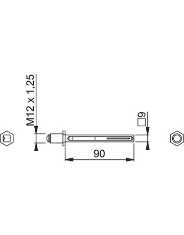 Bild Rollenwechselstift FDW 9x90mm, TS 47-68,Eisen verzinkt - HOPPE-1