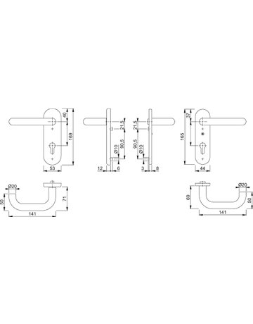 Bild HOPPE Sicherheits-Drückergarnitur Paris FS-E138F/3331K/353K-1, Kurzschild oval, 12mm, ES 1, ohne Zylinderabdeckung, Profilzylinder gelocht, Entfernung 72mm, Vierkant 9mm, Türstärke 42-47mm, edelstahl matt-1
