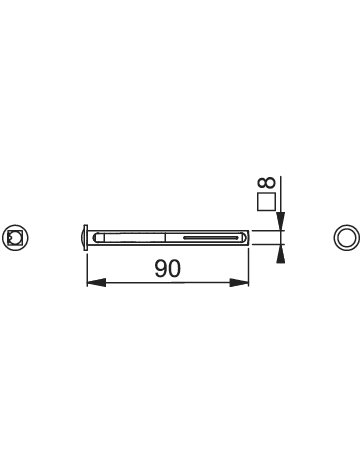 Bild HOPPE Profilstift I, 8x90mm, Türstärke 47-68 verzinkt-1