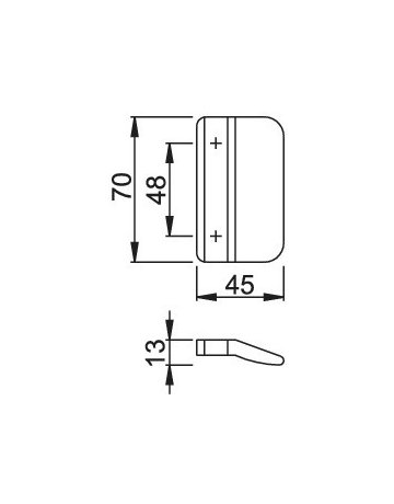 Bild Ziehgriff,ohne Steg,70mm,Kunststoff K435,graubraun matt - HOPPE-1