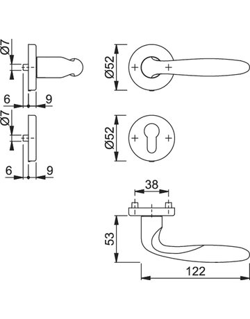 Bild Garnitur Rosette F49R M151/42KV/42KVS, 8, PZ - HOPPE-1