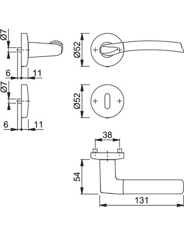 Bild Garnitur RosetteM1602/19KV/19KVS-R/L F49/F9 8 OB - HOPPE-1