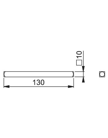 Bild Vierkantstift 10x130mm, TS 71-80,Eisen verzinkt - HOPPE-1